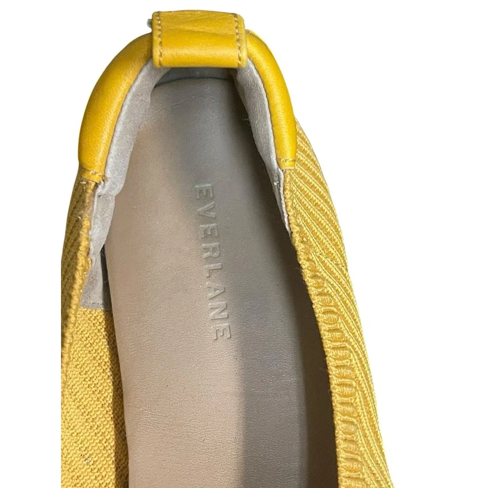 Everlane The Day Glove Flats in Re-Knit Woven Ballet Stretch Mustard Yellow 10